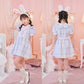 [New] コスプレ こども ハロウィン うさぎ ミルキーチェックバニー キッズ 120/140cm ブルー 【クリアストーン】