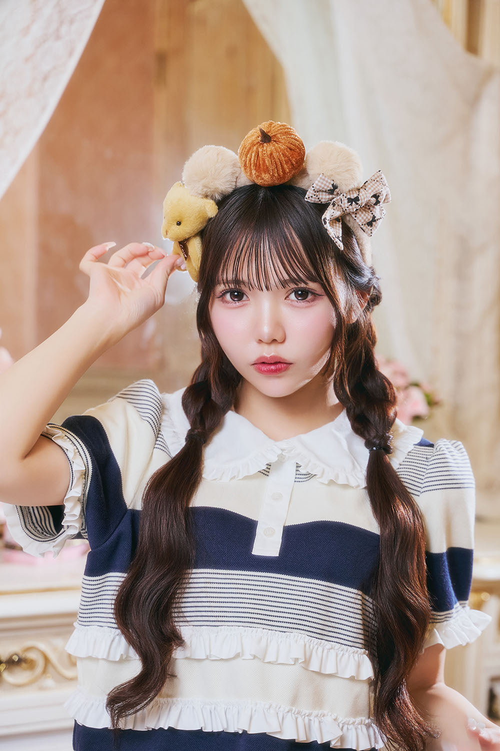 [New] コスプレ小物 ハロウィン アニマル デコカチューシャ レディース フリーサイズ ブラック/パープル/ブラウン/ピンク【クリアストーン】