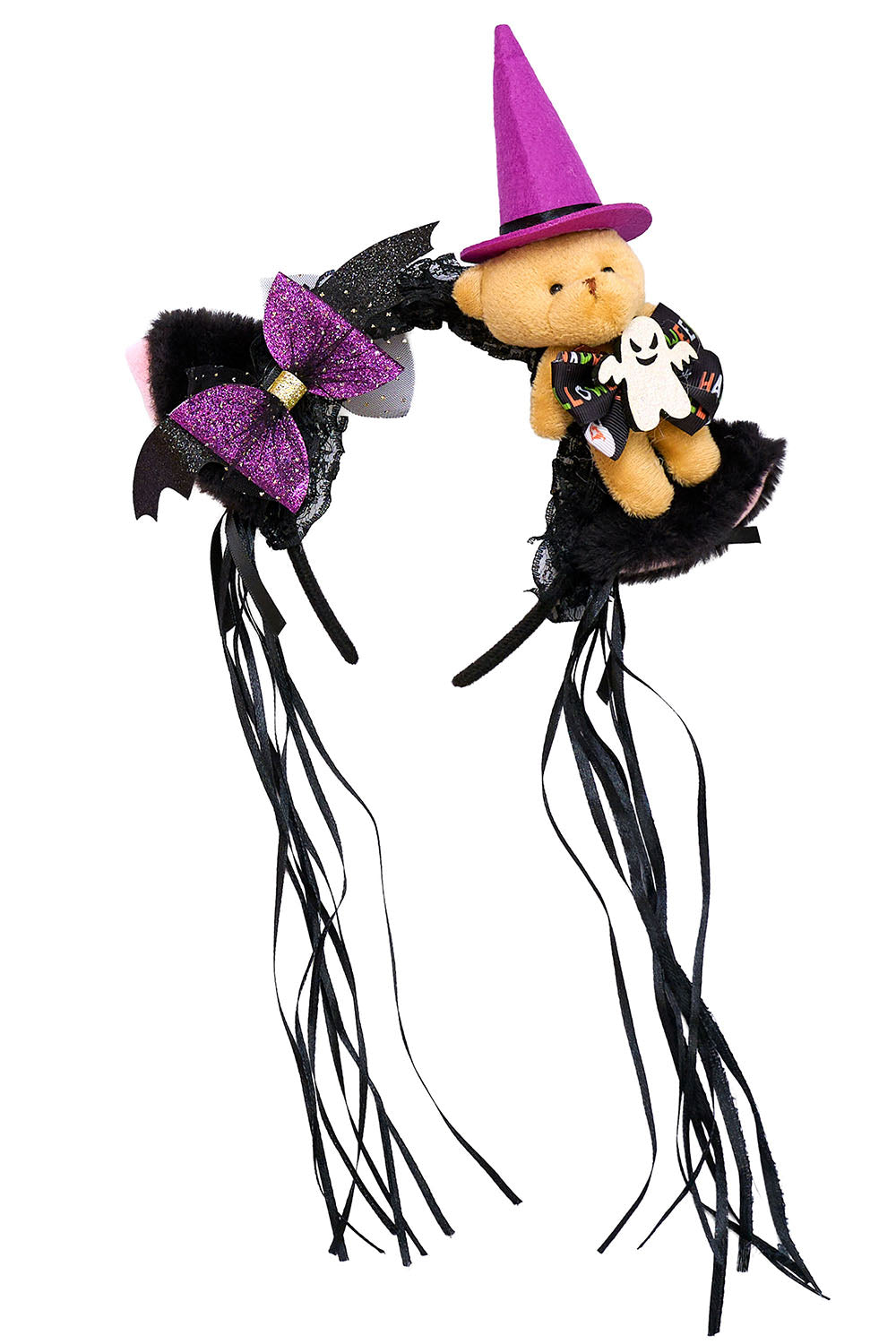 [New] コスプレ小物 ハロウィン アニマル デコカチューシャ レディース フリーサイズ ブラック/パープル/ブラウン/ピンク【クリアストーン】