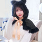 [New] コスプレ ハロウィン アニマル ケープ レディース フリーサイズ ブラック/レッド/パープル【クリアストーン】