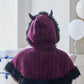 [New] コスプレ ハロウィン アニマル ケープ レディース フリーサイズ ブラック/レッド/パープル【クリアストーン】