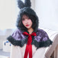 [New] コスプレ ハロウィン アニマル ケープ レディース フリーサイズ ブラック/レッド/パープル【クリアストーン】