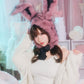 [New] コスプレ小物 ハロウィン アニマル かぶりもの もふもふうさたん/もふもふにゃんにゃん レディース フリーサイズ グレー/ブラウン/ピンク【クリアストーン】