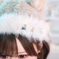 [New] コスプレ小物 帽子 ハロウィン おおかみ スタッズウルフキャップ ユニセックス フリーサイズ グレー 【クリアストーン】