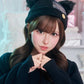 [New] コスプレ小物 帽子 ハロウィン ねこ ツギハギチェック黒猫キャップ ユニセックス フリーサイズ ブラック 【クリアストーン】