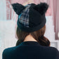 [New] コスプレ小物 帽子 ハロウィン ねこ ツギハギチェック黒猫キャップ ユニセックス フリーサイズ ブラック 【クリアストーン】