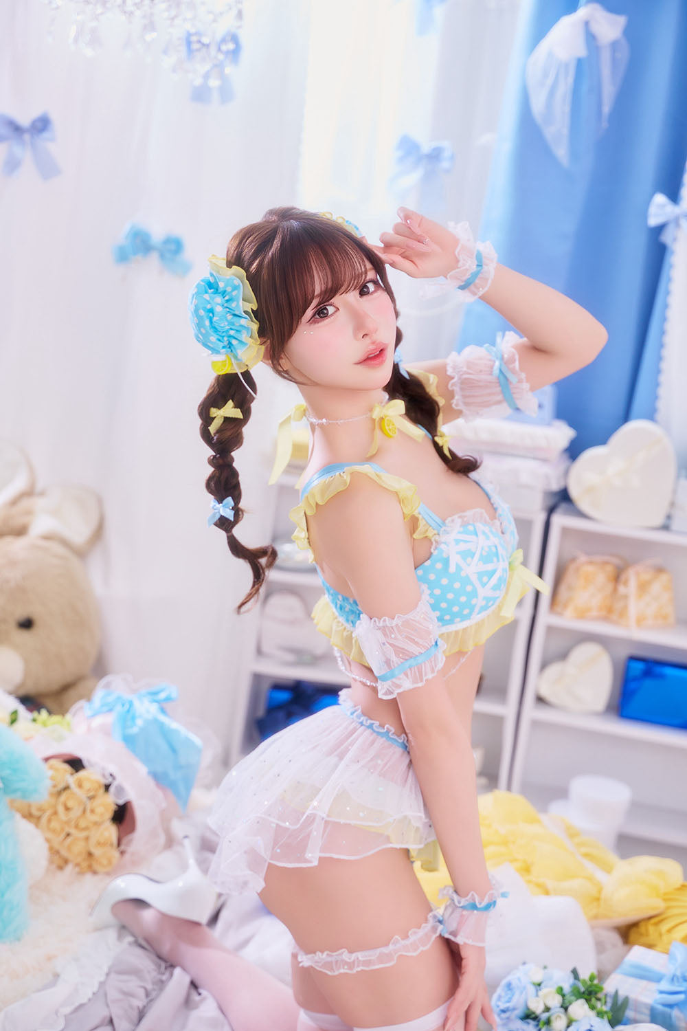 [New] コスプレ メロリック チャイナブルー レディース フリーサイズ ブルー【クリアストーン】♡
