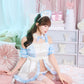 【予約/6月23日発送予定】[New] コスプレ ベビードール poppy doll ネグリジェナース レディース フリーサイズ ブルー【クリアストーン】♡