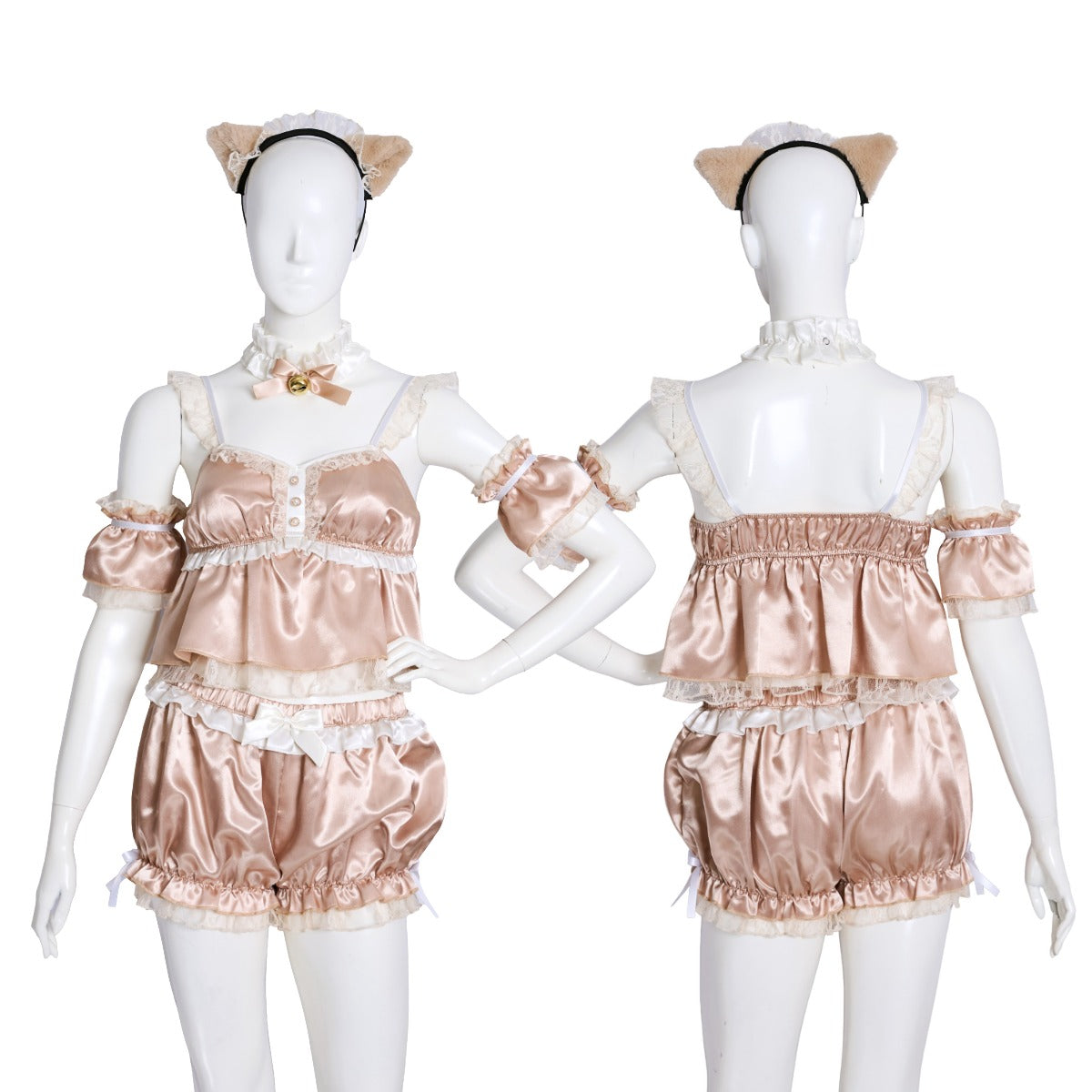 【予約/6月23日発送予定】[New] コスプレ ベビードール poppy doll ネグリジェキティ レディース フリーサイズ ブラウン【クリアストーン】♡