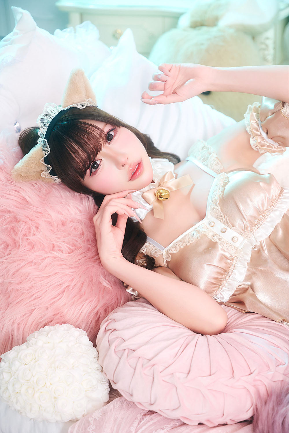 【予約/6月23日発送予定】[New] コスプレ ベビードール poppy doll ネグリジェキティ レディース フリーサイズ ブラウン【クリアストーン】♡