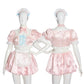 【予約/6月23日発送予定】[New] コスプレ ベビードール poppy doll ネグリジェメイド レディース フリーサイズ ピンク【クリアストーン】♡