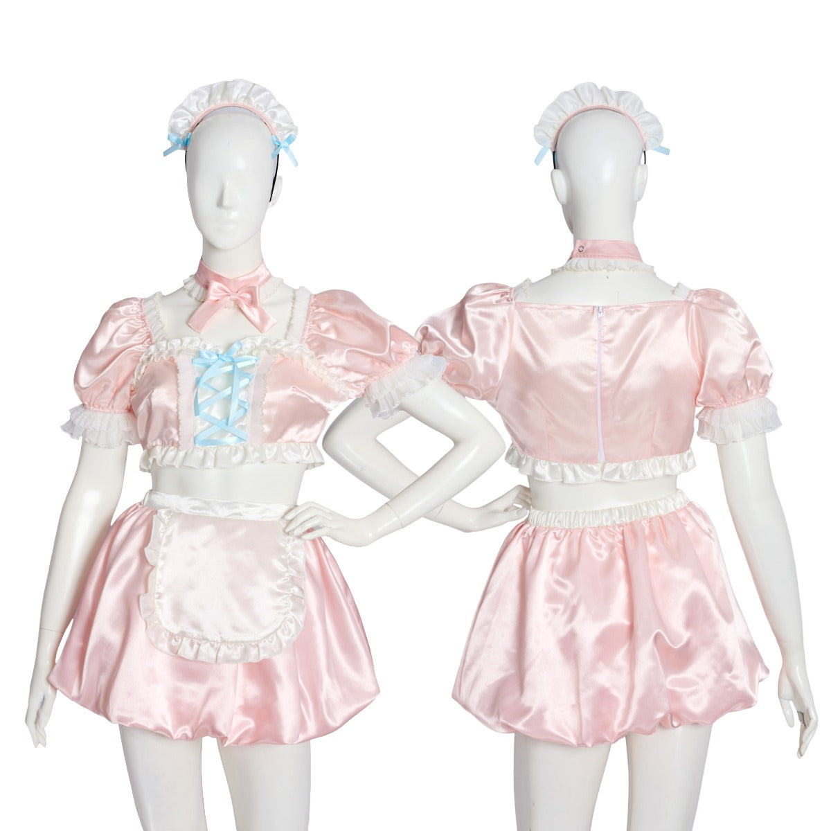 【予約/6月23日発送予定】[New] コスプレ ベビードール poppy doll ネグリジェメイド レディース フリーサイズ ピンク【クリアストーン】♡