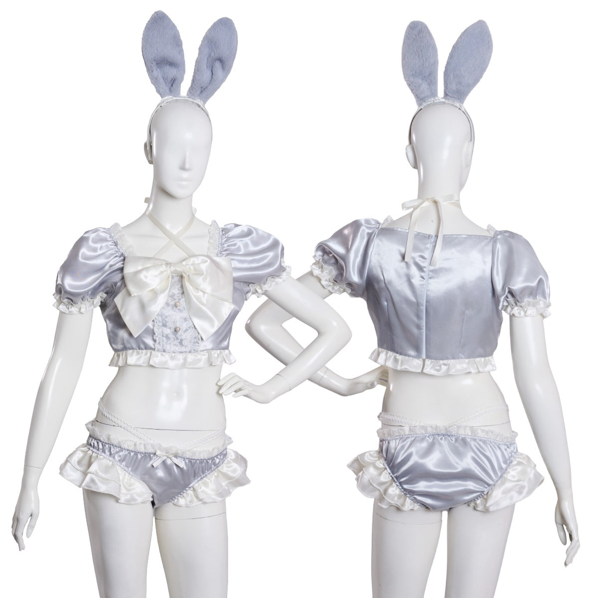 【予約/6月23日発送予定】[New] コスプレ ベビードール poppy doll ネグリジェラパン レディース フリーサイズ グレー【クリアストーン】♡