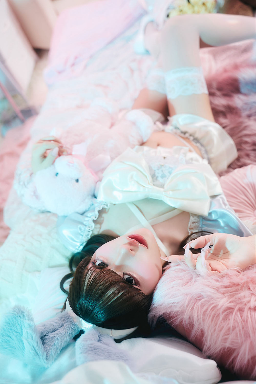 【予約/6月23日発送予定】[New] コスプレ ベビードール poppy doll ネグリジェラパン レディース フリーサイズ グレー【クリアストーン】♡