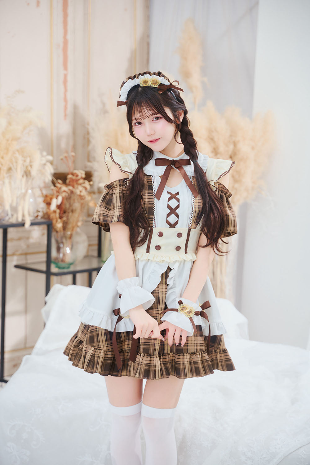 [New] 《JamsCollection着用》コスプレ リリパレ ひまわりメイド レディース フリーサイズ ブラウン 【クリアストーン】♡