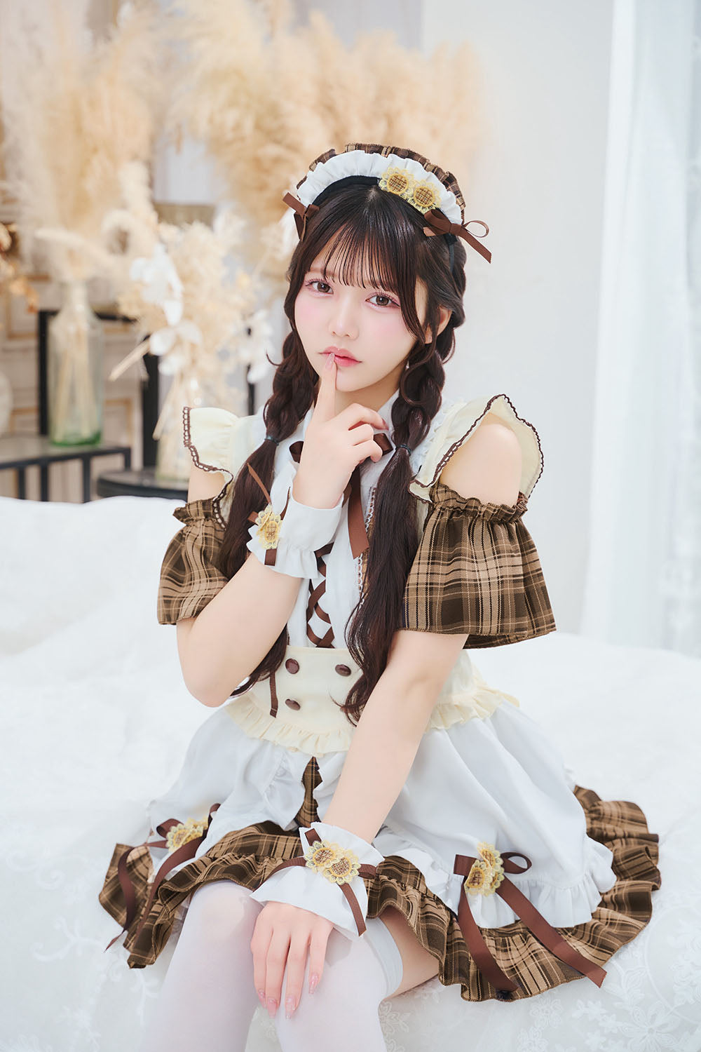 [New] 《JamsCollection着用》コスプレ リリパレ ひまわりメイド レディース フリーサイズ ブラウン 【クリアストーン】♡