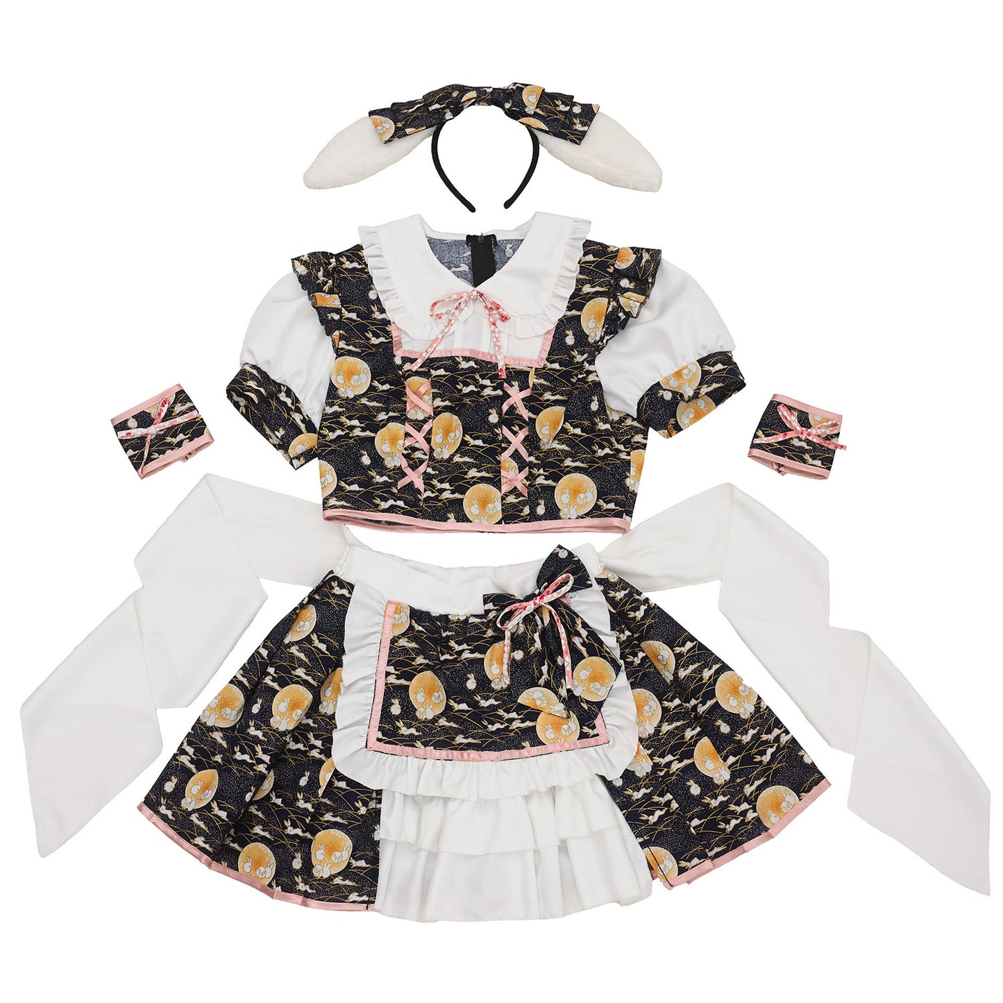 [New] 《JamsCollection着用》コスプレ リリパレ ムーンリットメイド レディース フリーサイズ ブラック【クリアストーン】♡
