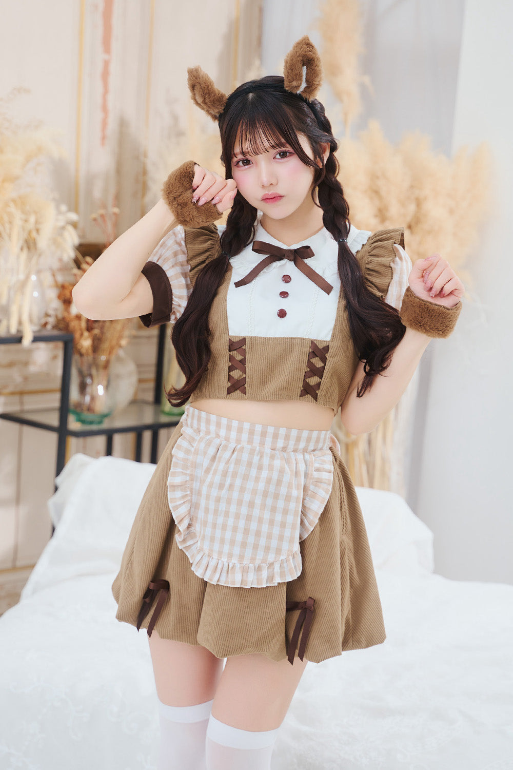 [New] 《JamsCollection着用》コスプレ リリパレ アニマル マロンリスメイド レディース フリーサイズ ブラウン【クリアストーン】♡
