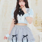 [New] 《JamsCollection着用》コスプレ リリパレ アリスリボンメイド レディース フリーサイズ ブルー【クリアストーン】♡