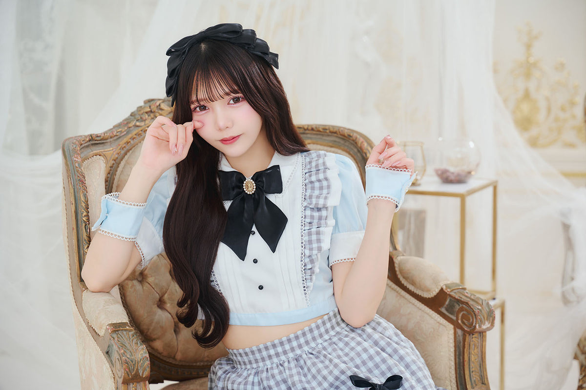 [New] 《JamsCollection着用》コスプレ リリパレ アリスリボンメイド レディース フリーサイズ ブルー【クリアストーン】♡