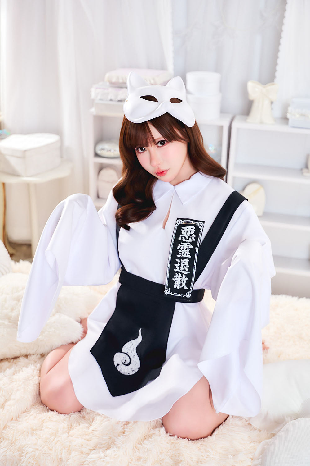 [New] コスプレ 幽霊 幽遊化猫 ユニセックス ホワイト【クリアストーン】