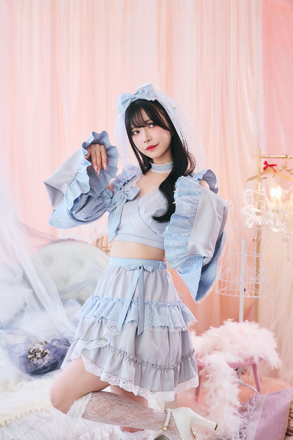 【予約/6月23日発送予定】[New] コスプレ 夏の風物詩 スモーキーゴースト レディース フリーサイズ グレー【クリアストーン】♡