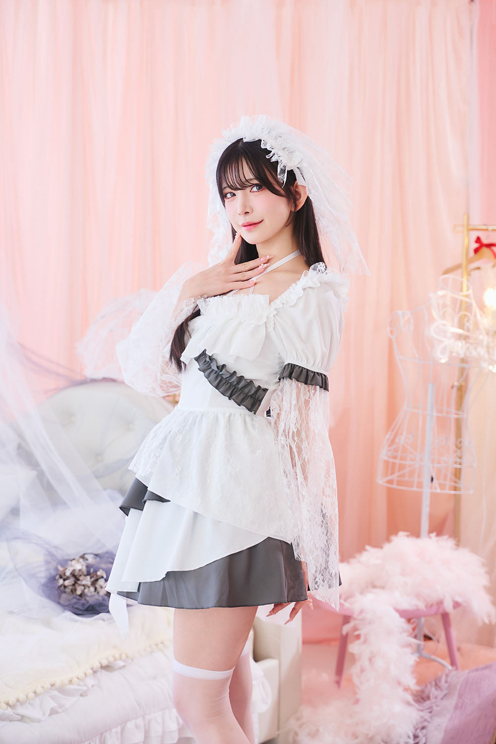 【予約/6月23日発送予定】[New] コスプレ 夏の風物詩 ドーリーゴースト レディース フリーサイズ ホワイト【クリアストーン】♡
