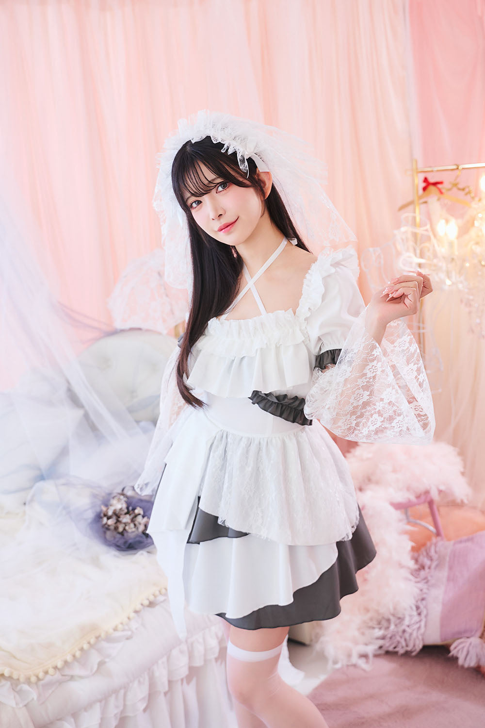 【予約/6月23日発送予定】[New] コスプレ 夏の風物詩 ドーリーゴースト レディース フリーサイズ ホワイト【クリアストーン】♡