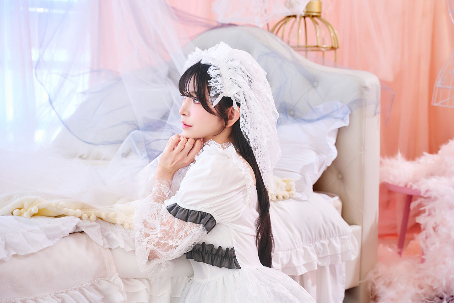 【予約/6月23日発送予定】[New] コスプレ 夏の風物詩 ドーリーゴースト レディース フリーサイズ ホワイト【クリアストーン】♡