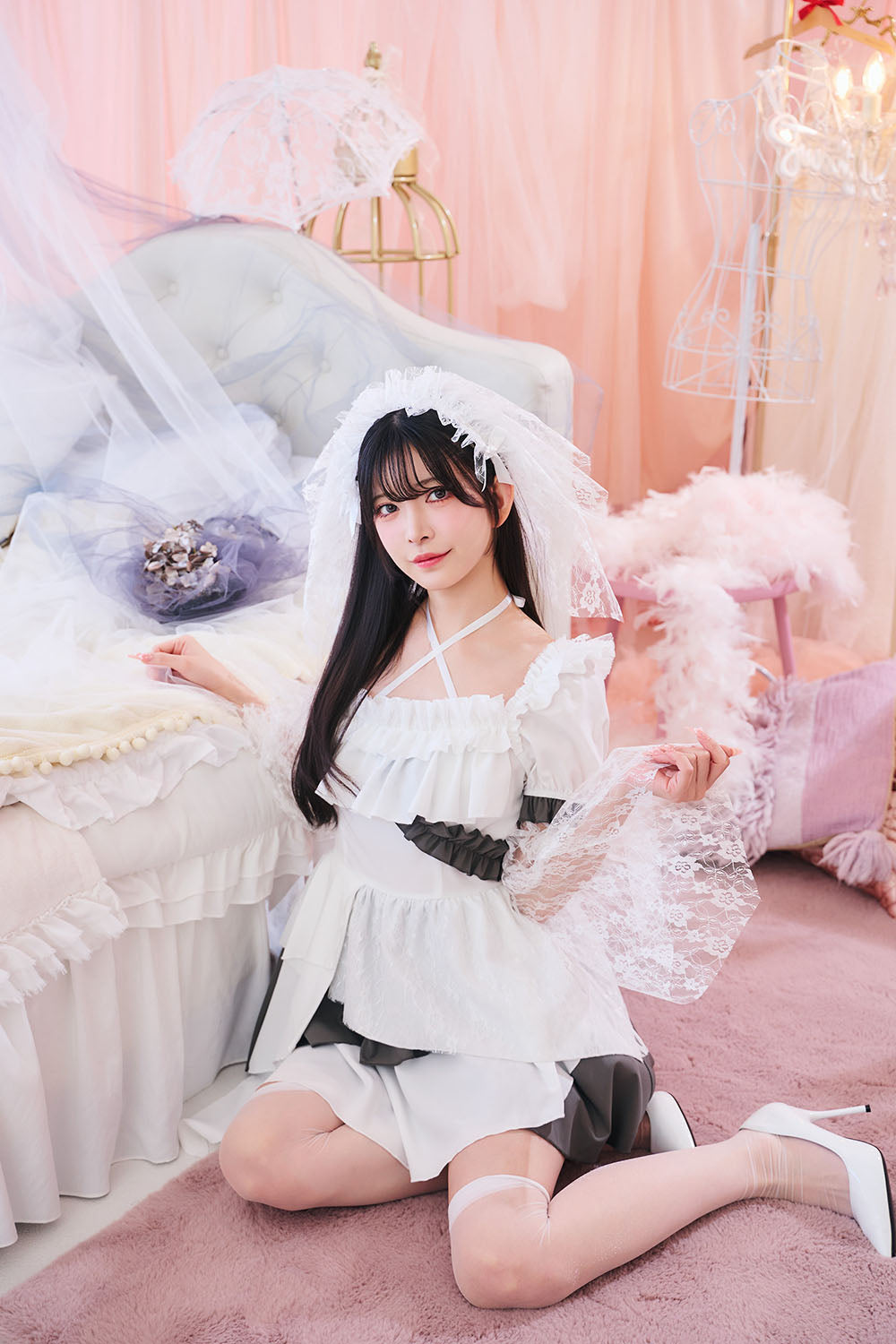 【予約/6月23日発送予定】[New] コスプレ 夏の風物詩 ドーリーゴースト レディース フリーサイズ ホワイト【クリアストーン】♡