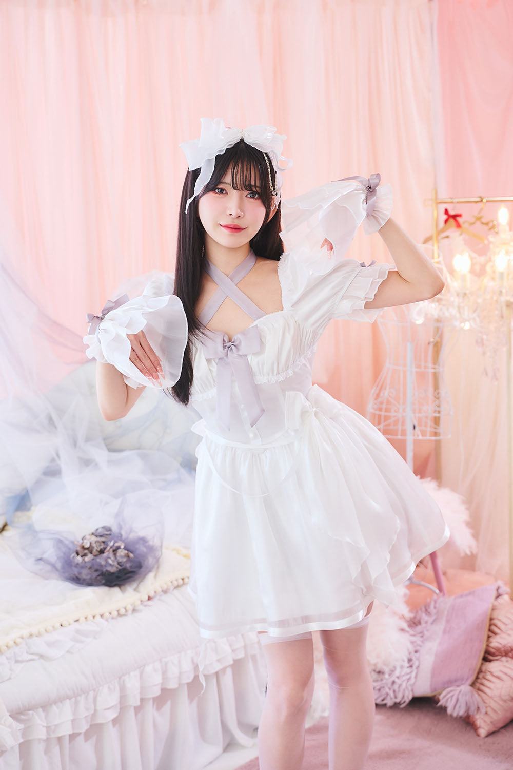 【予約/6月23日発送予定】[New] コスプレ 夏の風物詩 リュバンゴースト レディース フリーサイズ ホワイト【クリアストーン】♡