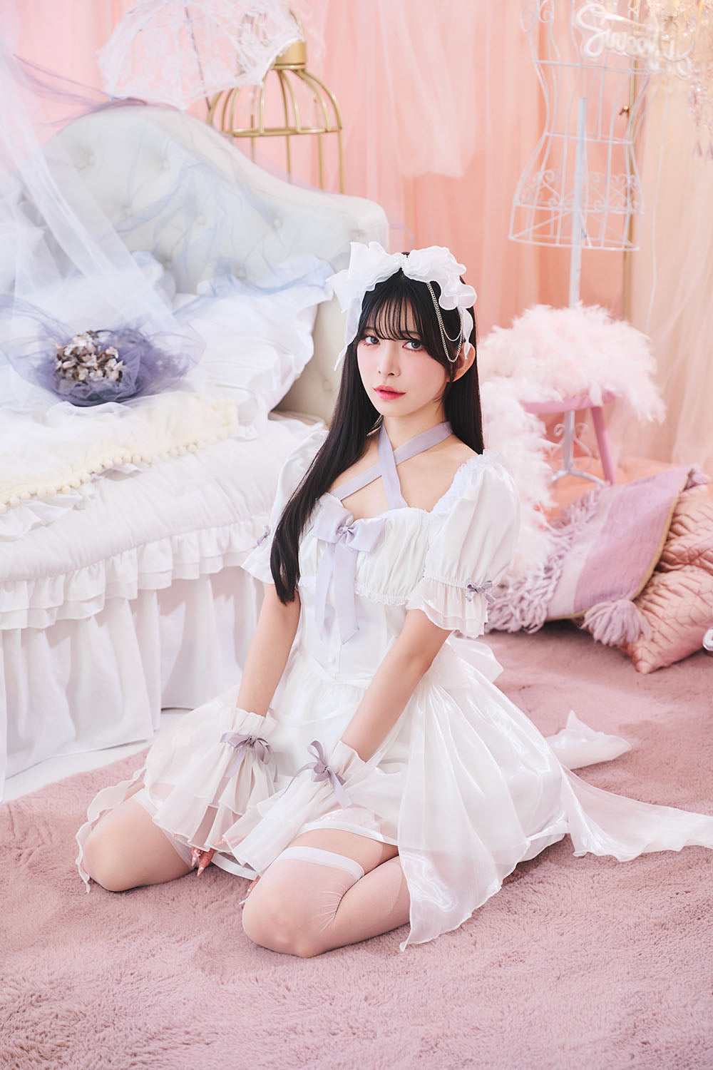 【予約/6月23日発送予定】[New] コスプレ 夏の風物詩 リュバンゴースト レディース フリーサイズ ホワイト【クリアストーン】♡