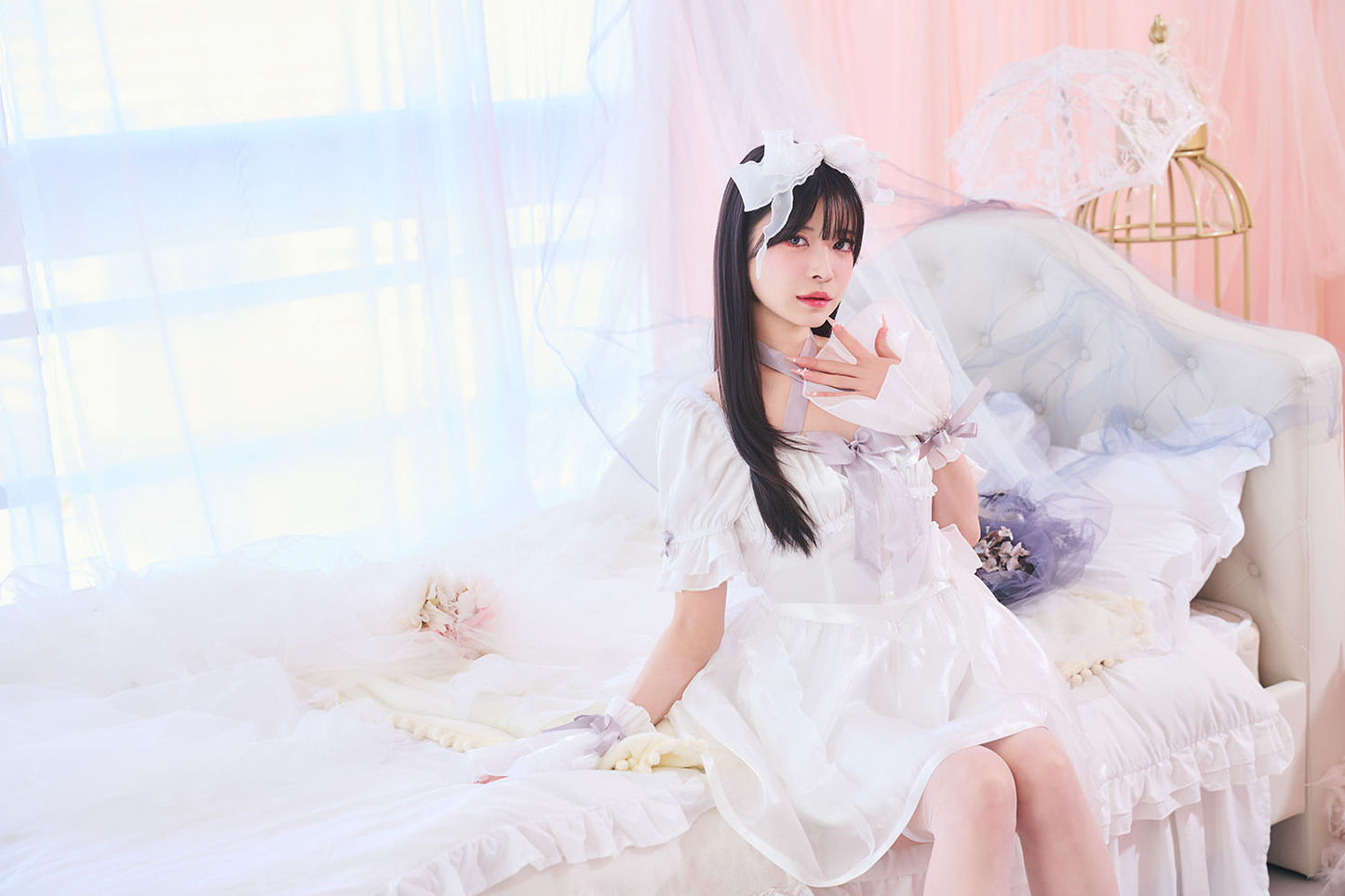【予約/6月23日発送予定】[New] コスプレ 夏の風物詩 リュバンゴースト レディース フリーサイズ ホワイト【クリアストーン】♡