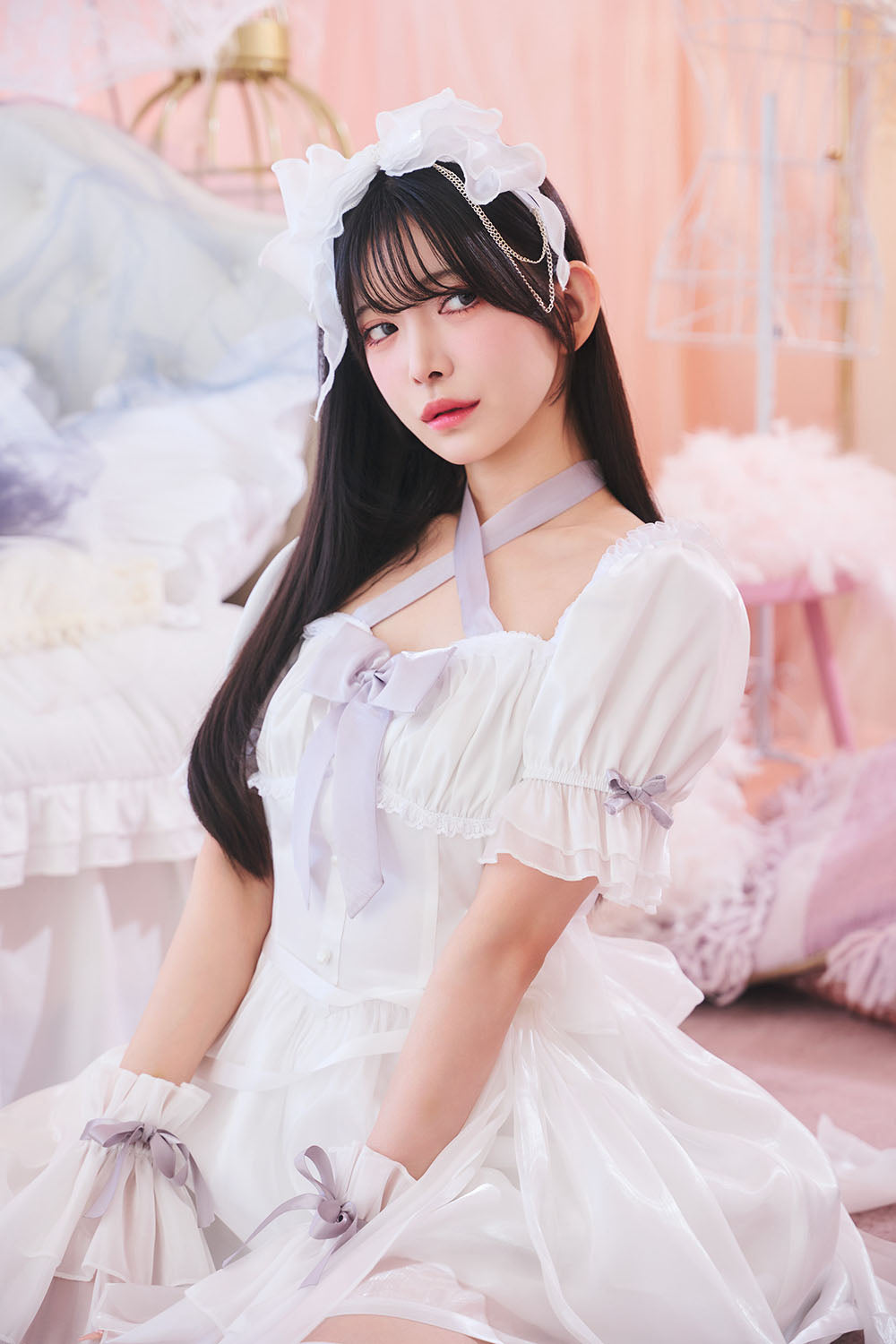 【予約/6月23日発送予定】[New] コスプレ 夏の風物詩 リュバンゴースト レディース フリーサイズ ホワイト【クリアストーン】♡