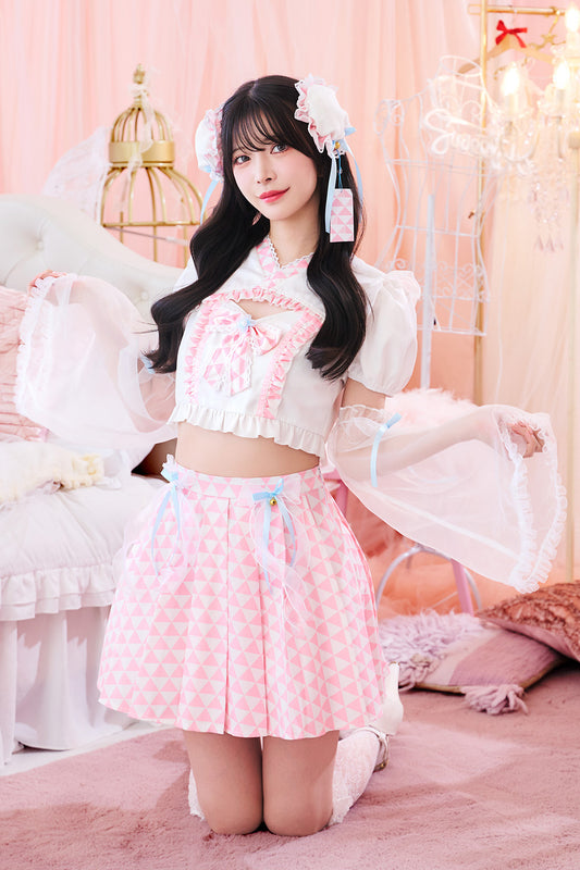 [New] コスプレ 夏の風物詩 風鈴小町 レディース フリーサイズ ホワイト【クリアストーン】♡