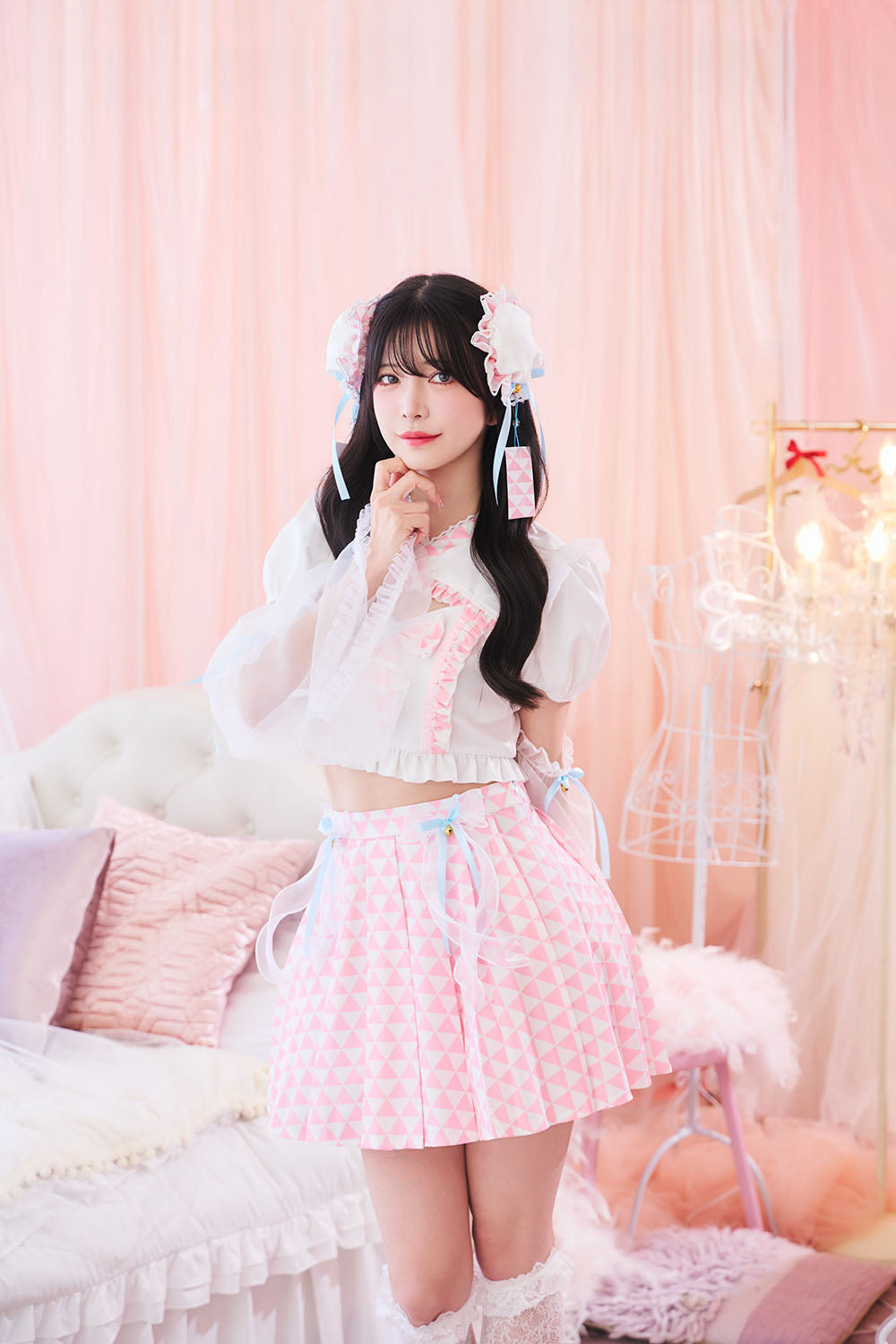 【予約/6月23日発送予定】[New] コスプレ 夏の風物詩 風鈴小町 レディース フリーサイズ ホワイト【クリアストーン】♡