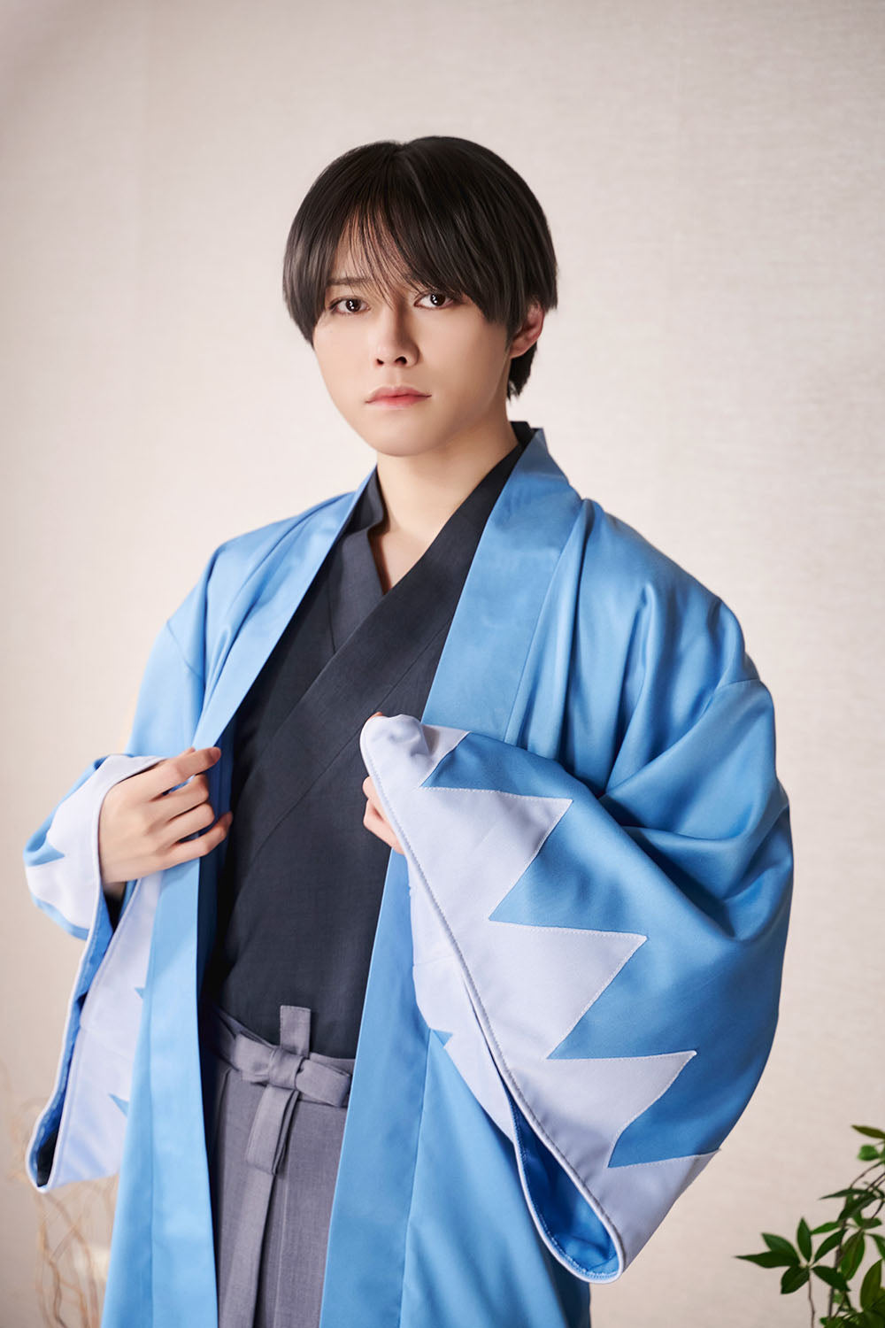 [New] コスプレ 和装 セレクト着物 上衣 ユニセックス フリーサイズ 薄茶/紺/炭黒 【クリアストーン】