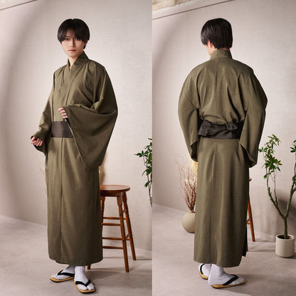 [New] コスプレ 和装 セレクト着物 着物 ユニセックス フリーサイズ 鼠茶/紺/炭黒 【クリアストーン】