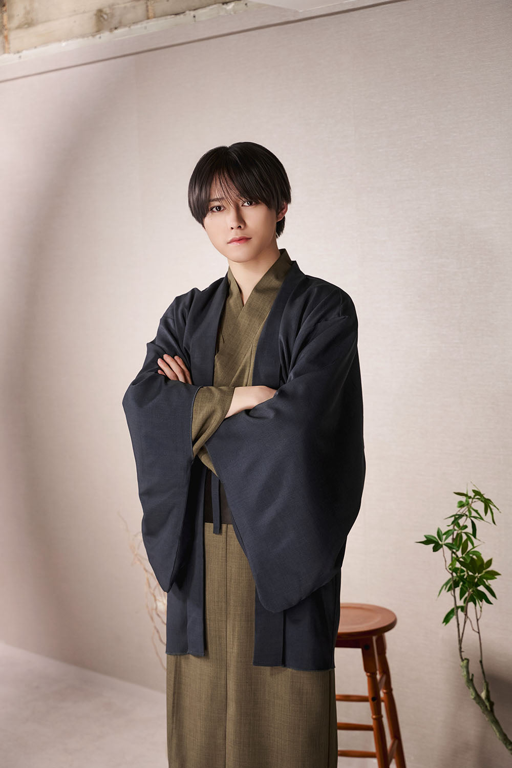 New] コスプレ 和装 セレクト着物 羽織 ユニセックス フリーサイズ 紺