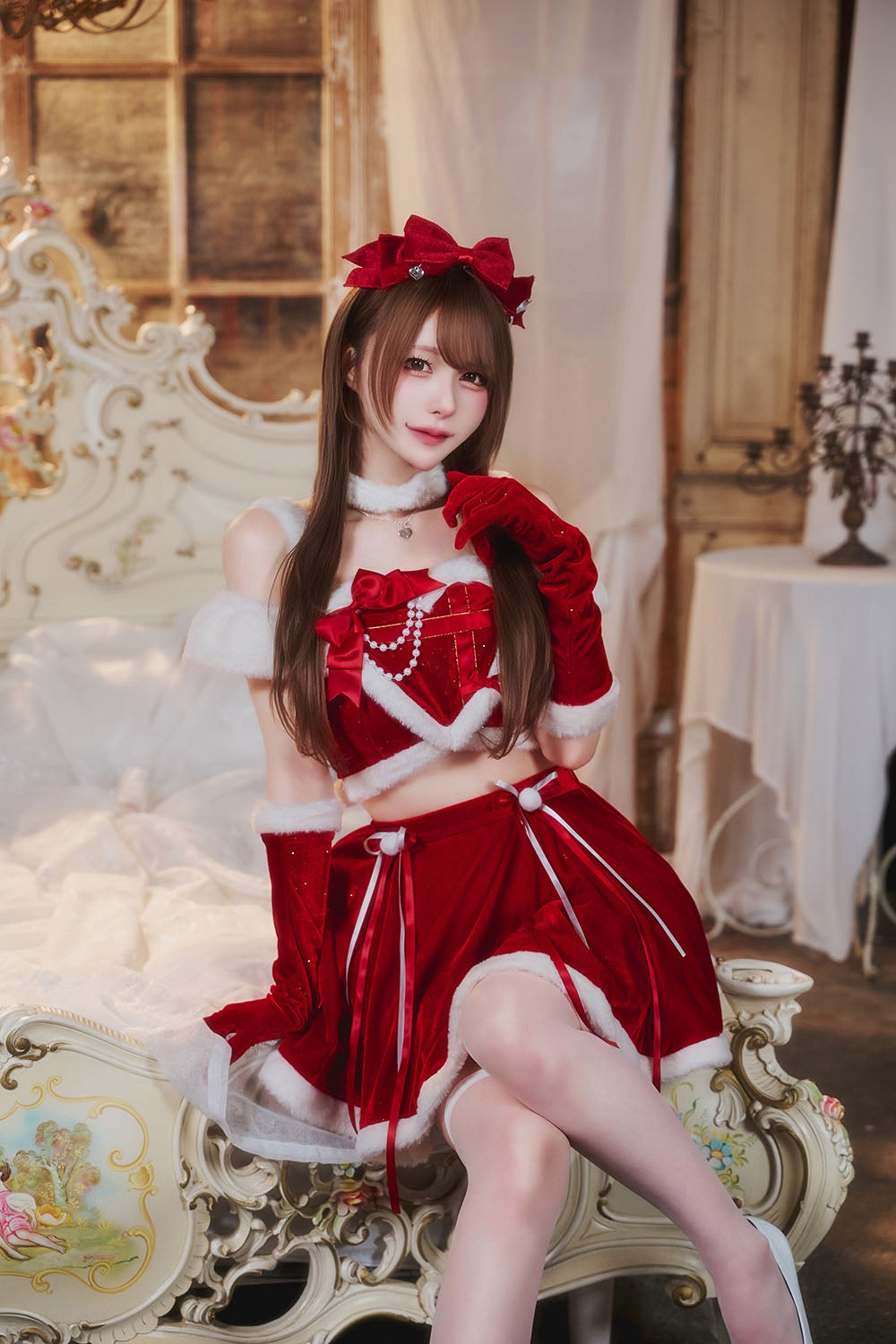 [New] コスプレ クリスマス ルミパピエ プレゼントハートサンタ レディース フリーサイズ レッド 【クリアストーン