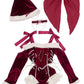 [New] コスプレ クリスマス ルミパピエ ルージュレオタードサンタ レディース フリーサイズ レッド 【クリアストーン】♡