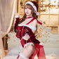 [New] コスプレ クリスマス ルミパピエ ルージュレオタードサンタ レディース フリーサイズ レッド 【クリアストーン】♡