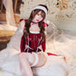 [New] コスプレ クリスマス ルミパピエ ルージュレオタードサンタ レディース フリーサイズ レッド 【クリアストーン】♡