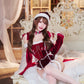 [New] コスプレ クリスマス ルミパピエ ルージュレオタードサンタ レディース フリーサイズ レッド 【クリアストーン】♡