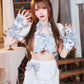 [New] コスプレ クリスマス ルミパピエ ホワイトレオパード レディース フリーサイズ ホワイト 【クリアストーン】♡