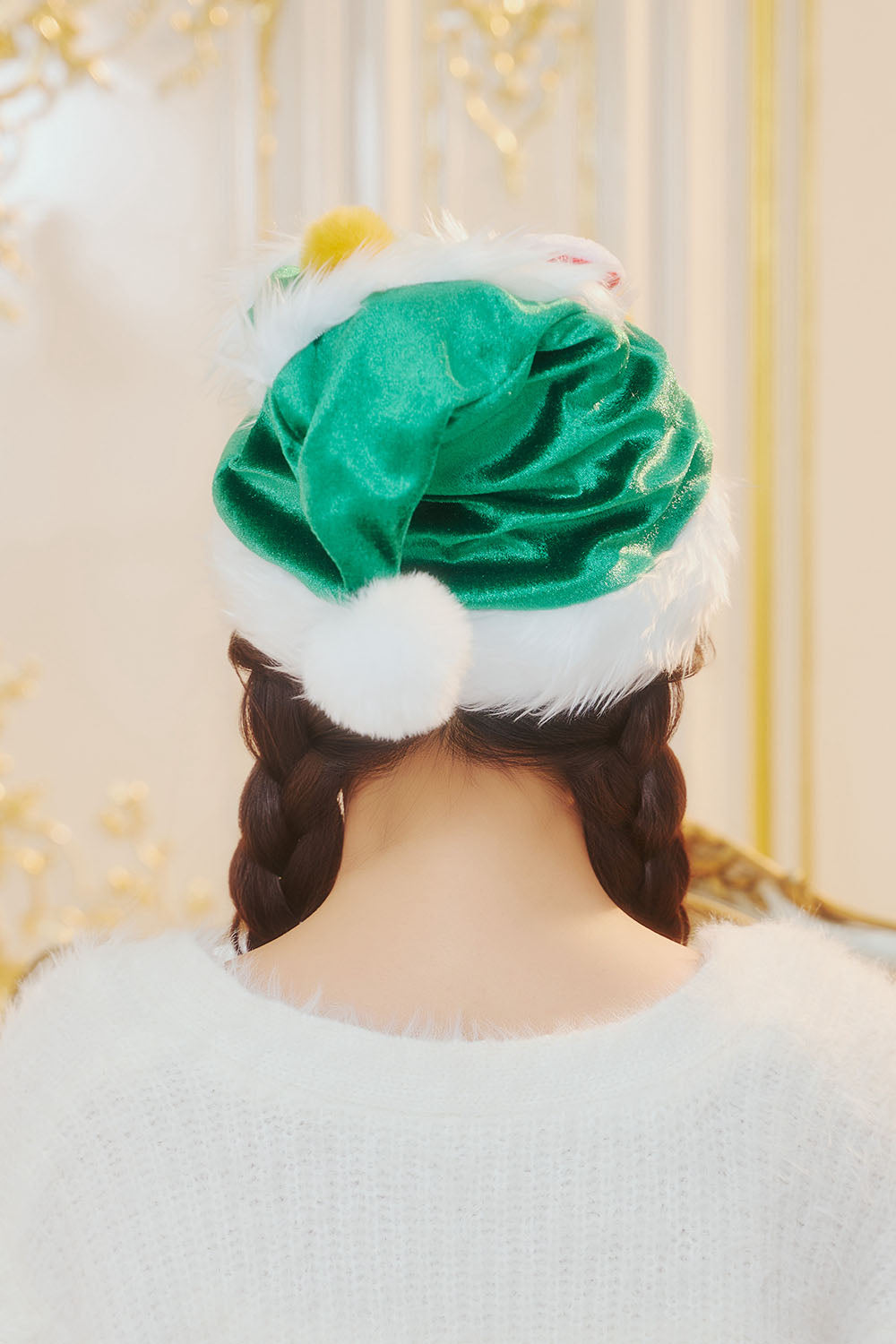 [New] コスプレ小物 クリスマス 帽子/カチューシャ ユニセックス フリーサイズ レッド/グリーン/ブラウン 【クリアストーン】