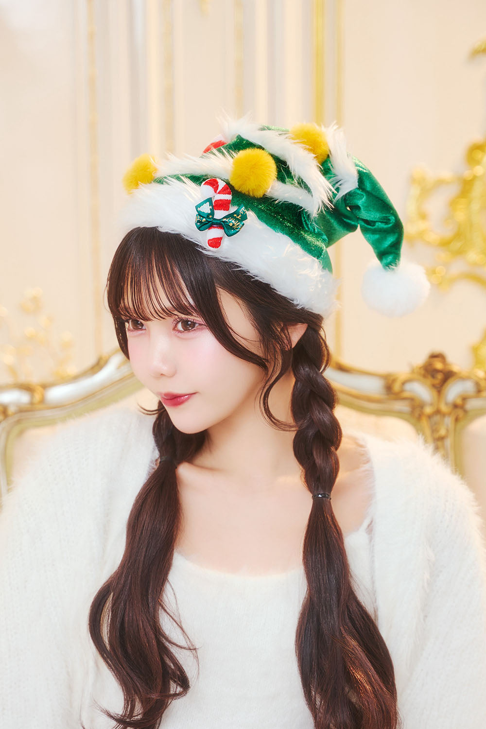 [New] コスプレ小物 クリスマス 帽子/カチューシャ ユニセックス フリーサイズ レッド/グリーン/ブラウン 【クリアストーン】