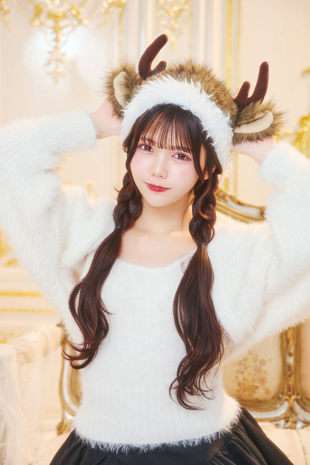 [New] コスプレ小物 クリスマス 帽子/カチューシャ ユニセックス フリーサイズ レッド/グリーン/ブラウン 【クリアストーン】