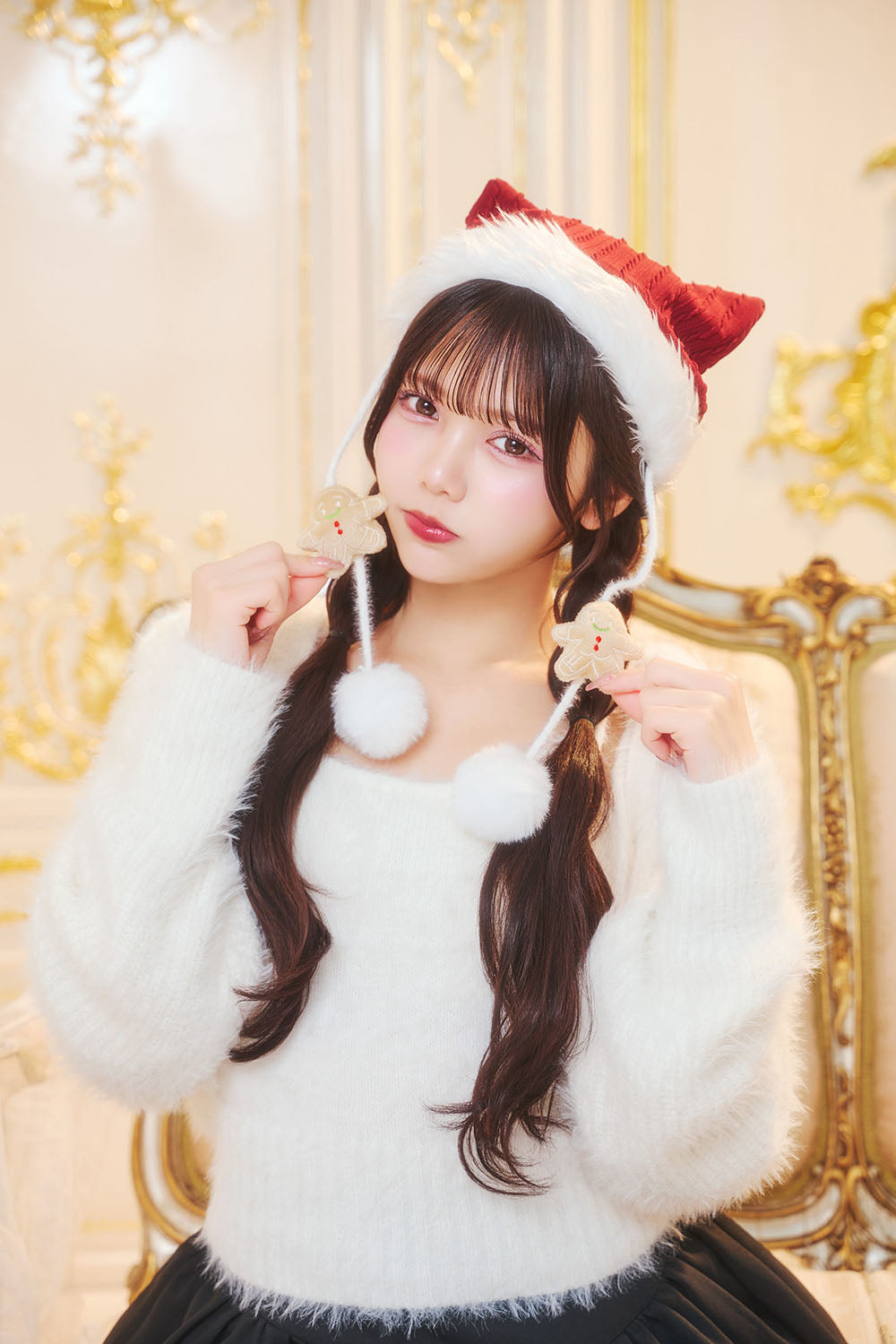 [New] コスプレ小物 クリスマス 帽子/カチューシャ ユニセックス フリーサイズ レッド/グリーン/ブラウン 【クリアストーン】