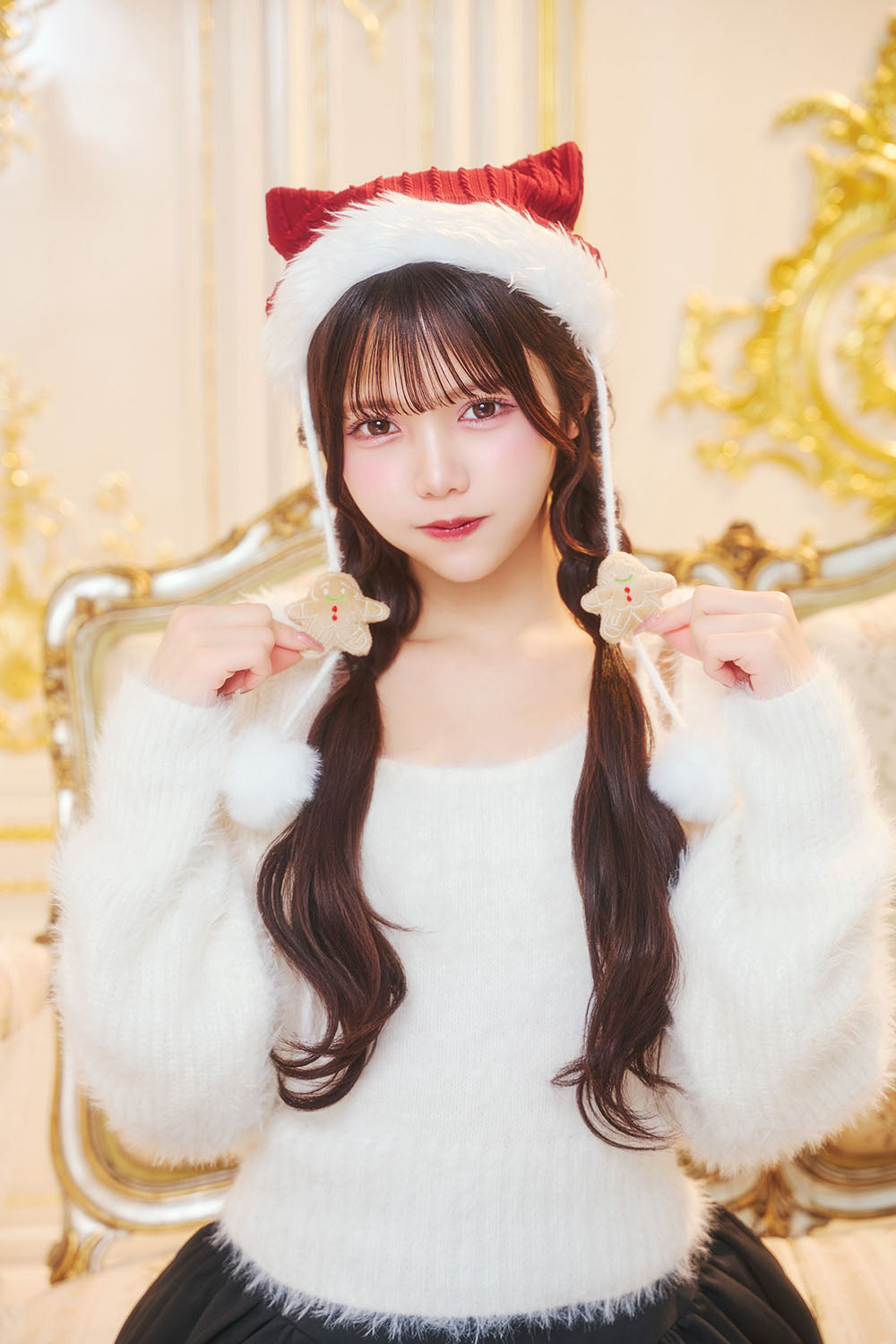 [New] コスプレ小物 クリスマス 帽子/カチューシャ ユニセックス フリーサイズ レッド/グリーン/ブラウン 【クリアストーン】